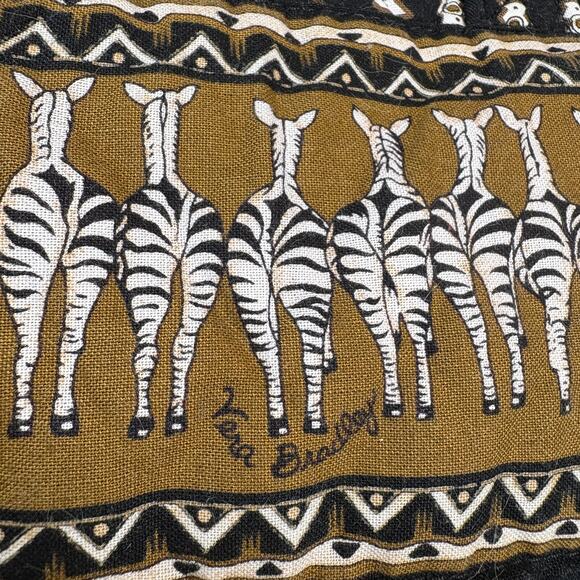 Vintage Vera Bradley Retired Zebra Pattern Roll-Up Toiletry Bag - Picture 6 of 7